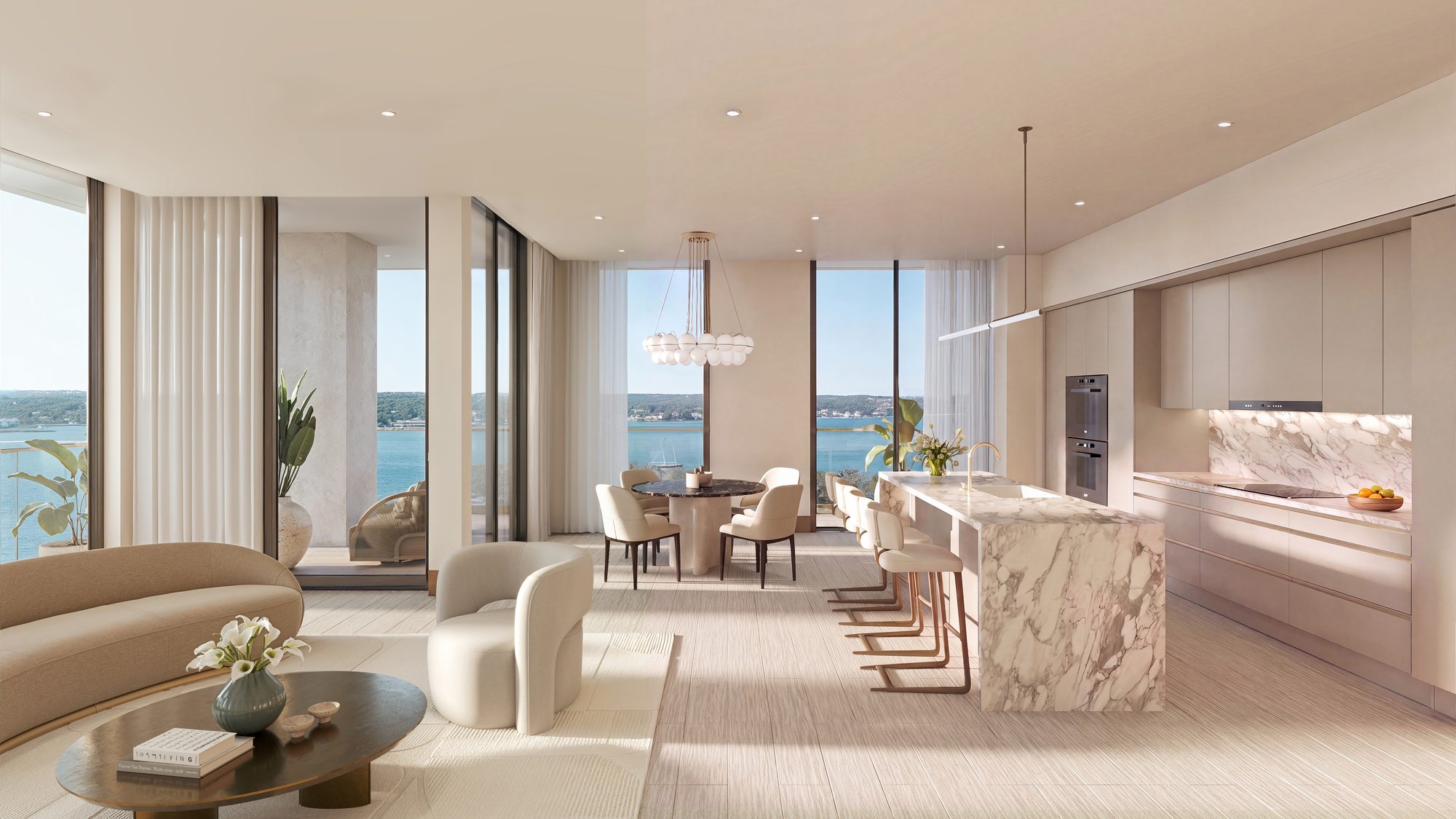 Residence living, dining and kitchen at Tula Residences