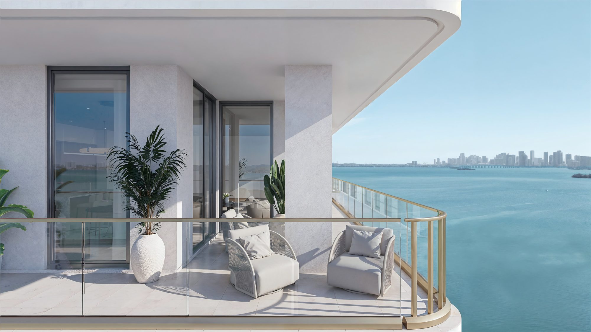 Private residence terrace at Tula Residences, North Bay Village