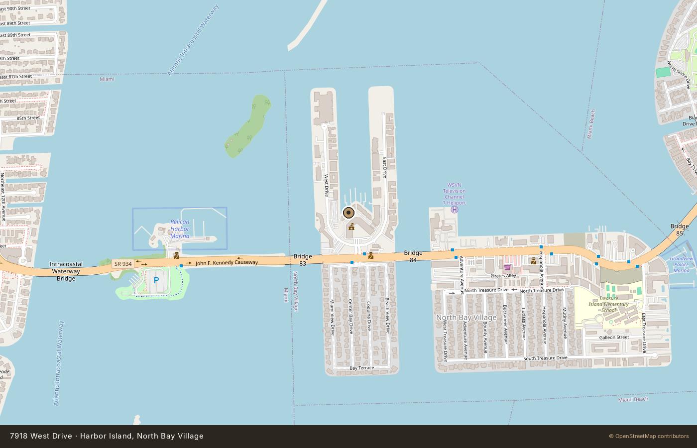 Map of 7918 West Drive, Harbor Island, North Bay Village